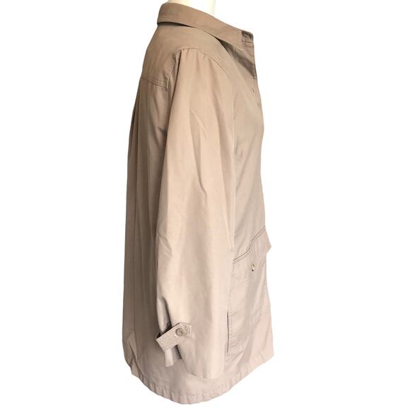 Vintage London Fog Faux Fur Lined Button Front Trench Coat 12 - Picture 2 of 10